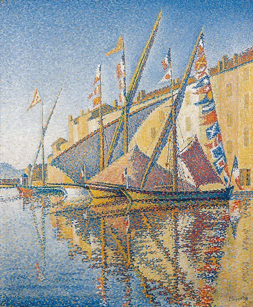 Signac_Paul_Segelboote_im_Hafen_von_Saint_Tropez_1893_VDHM_opim